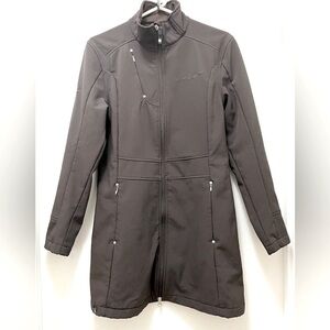 Vuarnet fleece-lined Long Zippered Jacket in Black/Brown